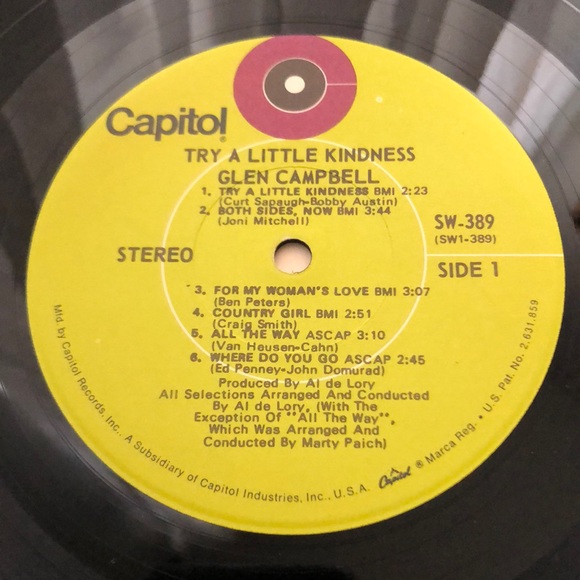 Glen Campbell Try A Little Kindness Vinyl Lp - Picture 3 of 10